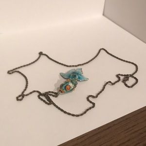 Steampunk Blue Fish Necklace